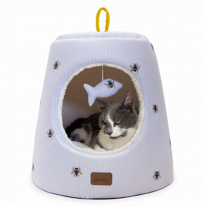 The Joules Hideaway Cat Bed in Blue#Blue