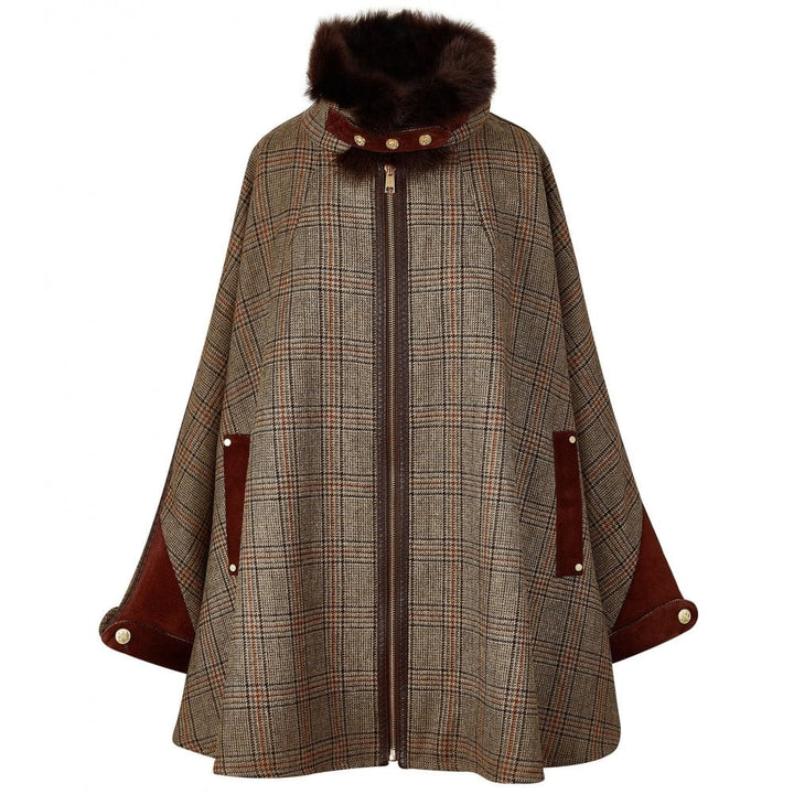 Holland Cooper Ladies Chiltern Cape#Brown Check
