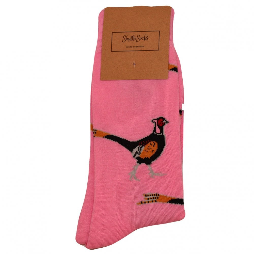 The Shuttle Socks Mens Pheasant Socks in Pink#Pink