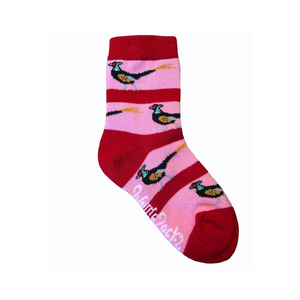 The Shuttle Socks Childrens Pheasant in Red#Red