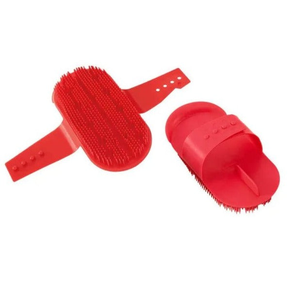 The Shires Plastic Curry Comb in Red#Red