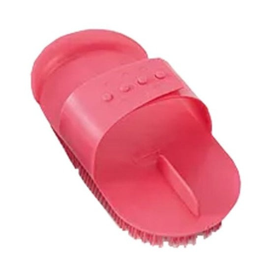 The Shires Plastic Curry Comb in Baby Pink#Baby Pink