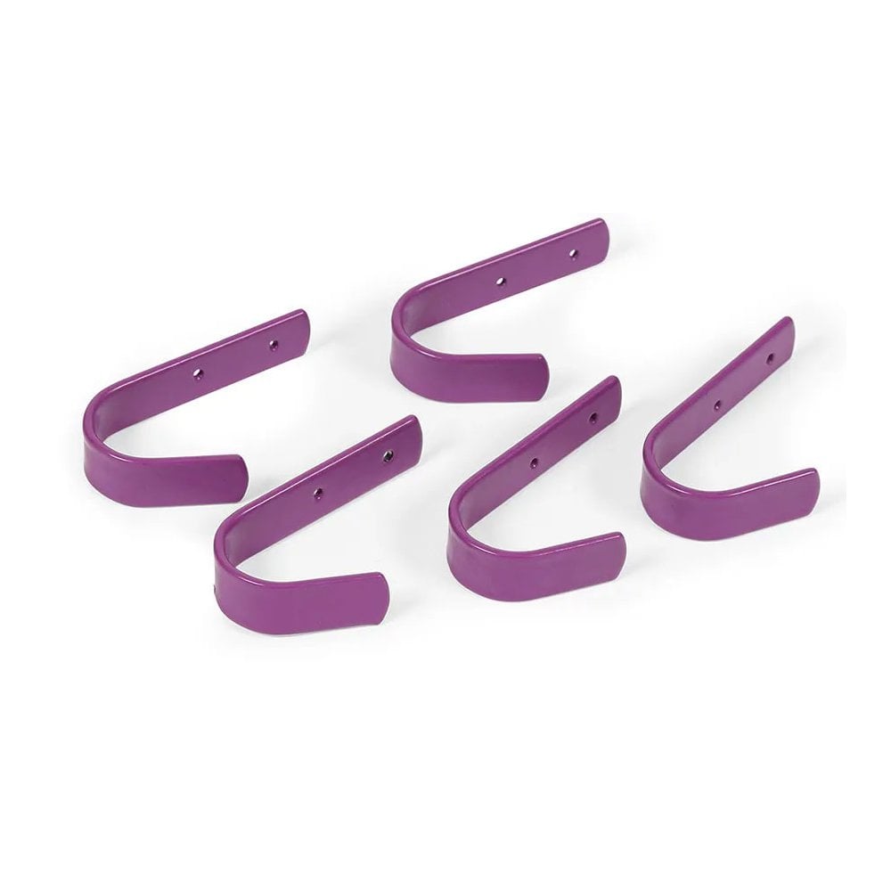 The Shires Ezi-Kit Stable Hooks Small Set of 5 in Purple#Purple