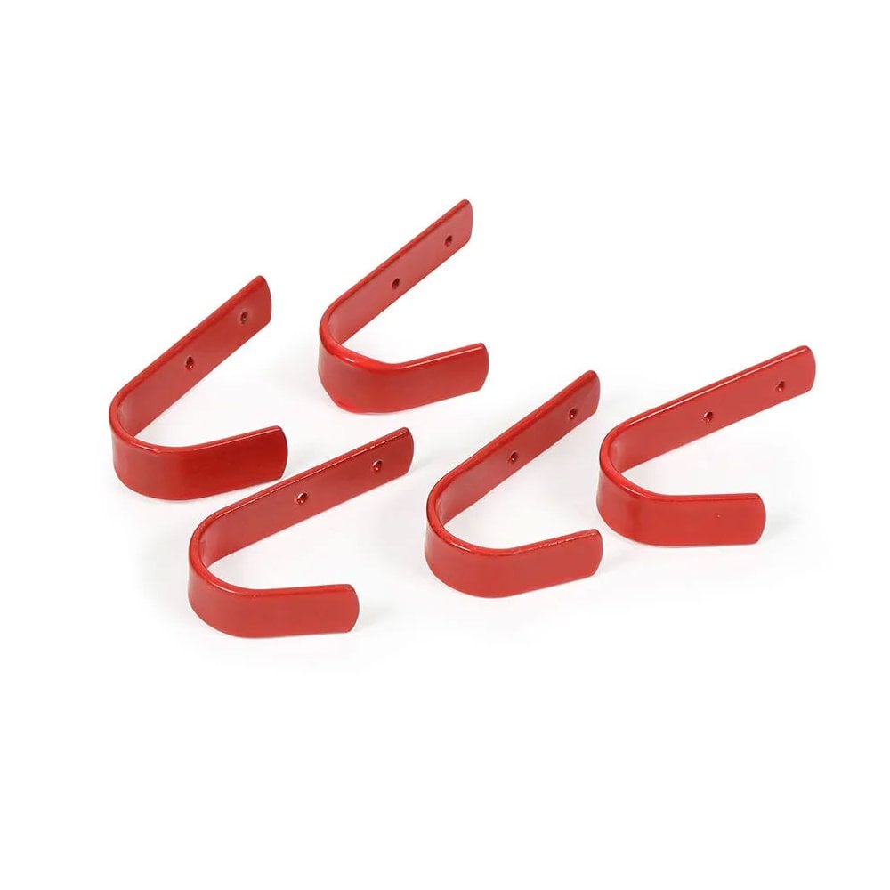 The Shires Ezi-Kit Stable Hooks Small Set of 5 in Red#Red