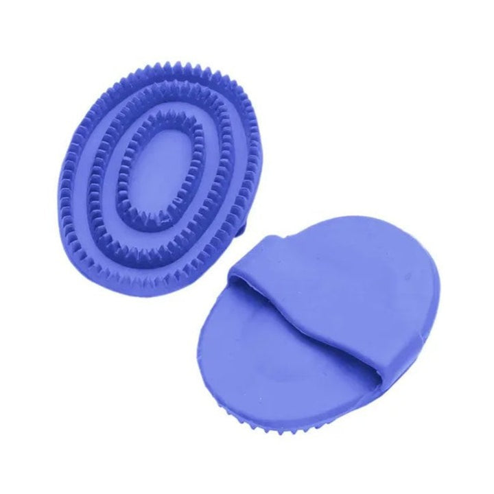 The Shires Ezi-Groom Rubber Curry Comb in Blue#Blue