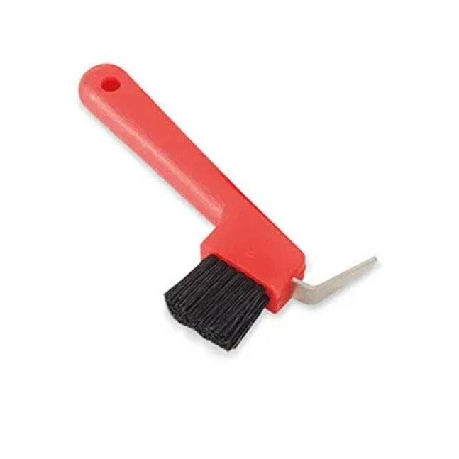 The Shires Ezi-Groom Hoof Pick/brush in Red#Red