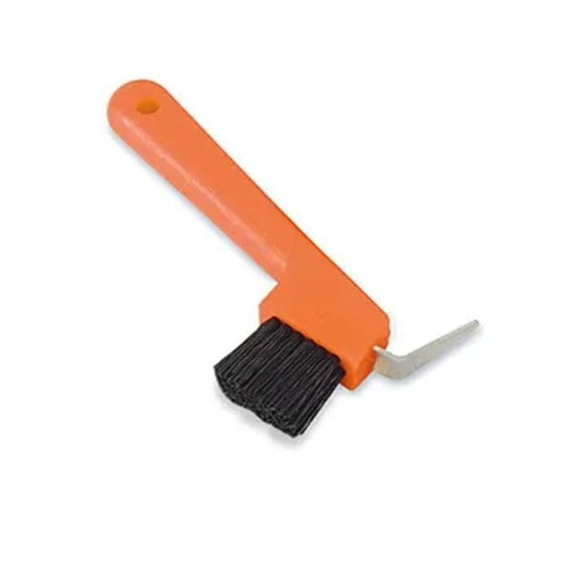 The Shires Ezi-Groom Hoof Pick/brush in Orange#Orange