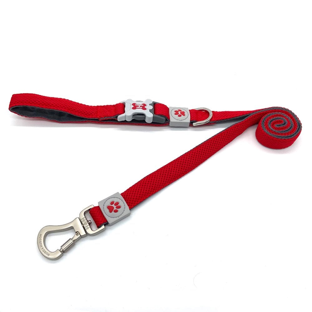 The Hugo & Hudson Mesh Dog Lead in Red#Red