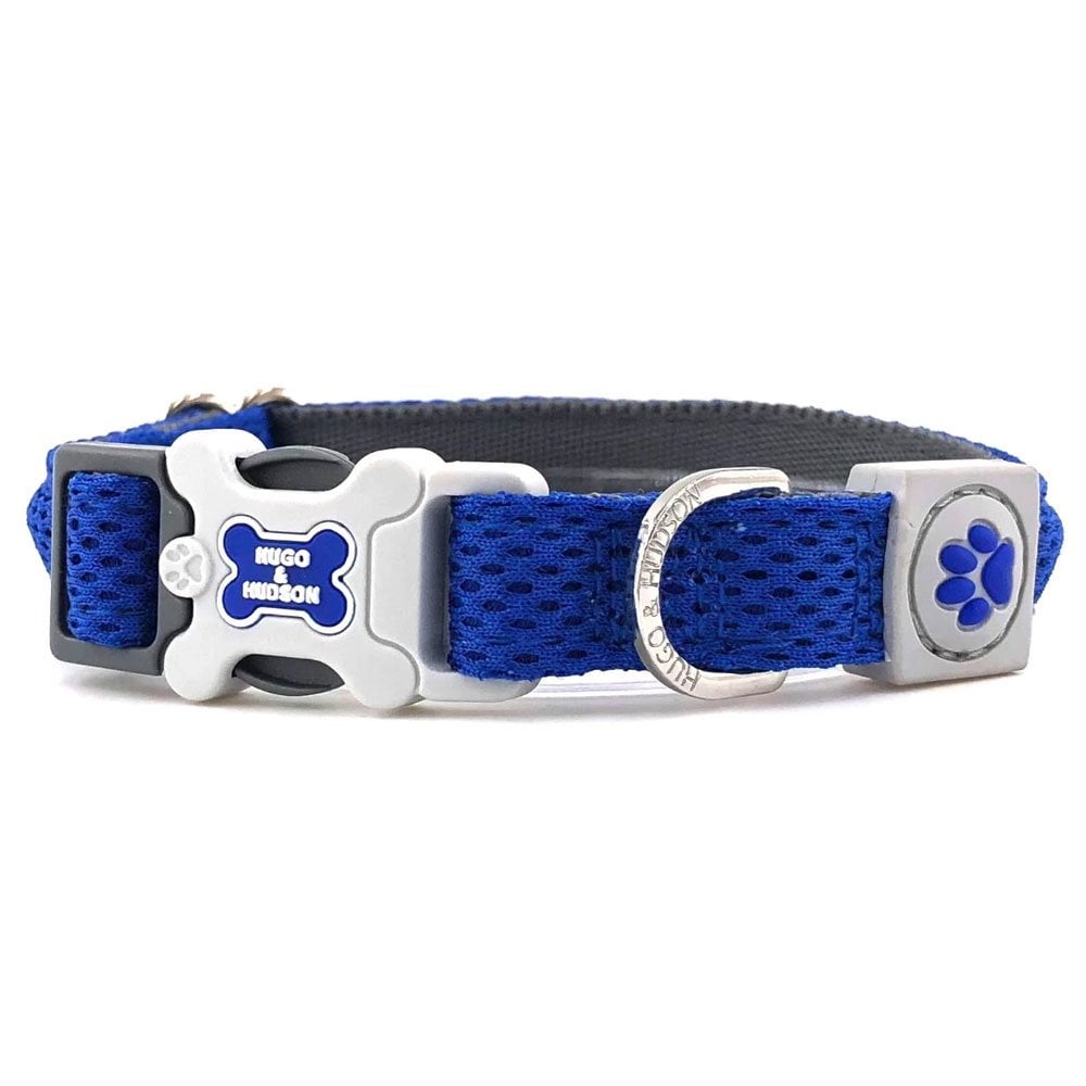 The Hugo & Hudson Mesh Dog Collar in Blue#Blue