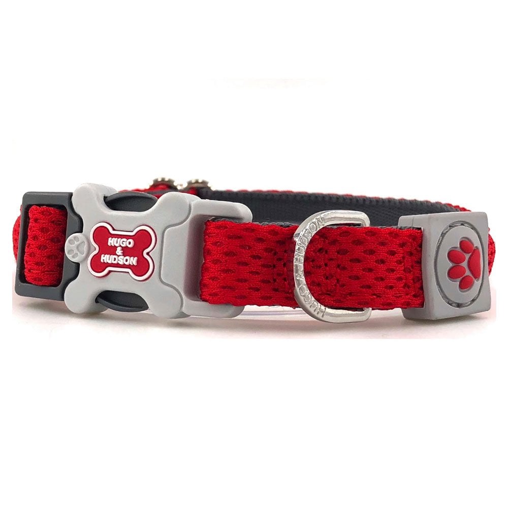 The Hugo & Hudson Mesh Dog Collar in Red#Red