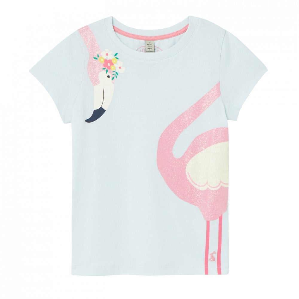 Joules Girls Pixie Screenprint T-Shirt in Light Blue#Light Blue