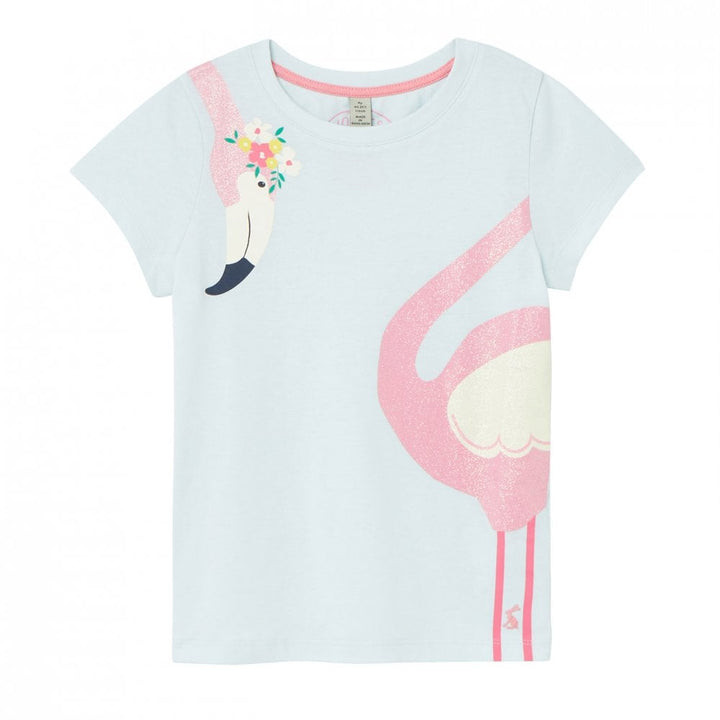 Joules Girls Pixie Screenprint T-Shirt in Light Blue#Light Blue