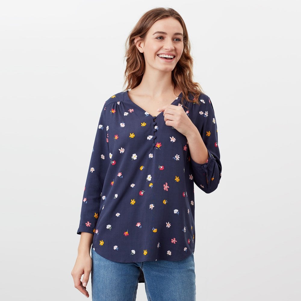 Joules Ladies Briella Curved V Neck Top