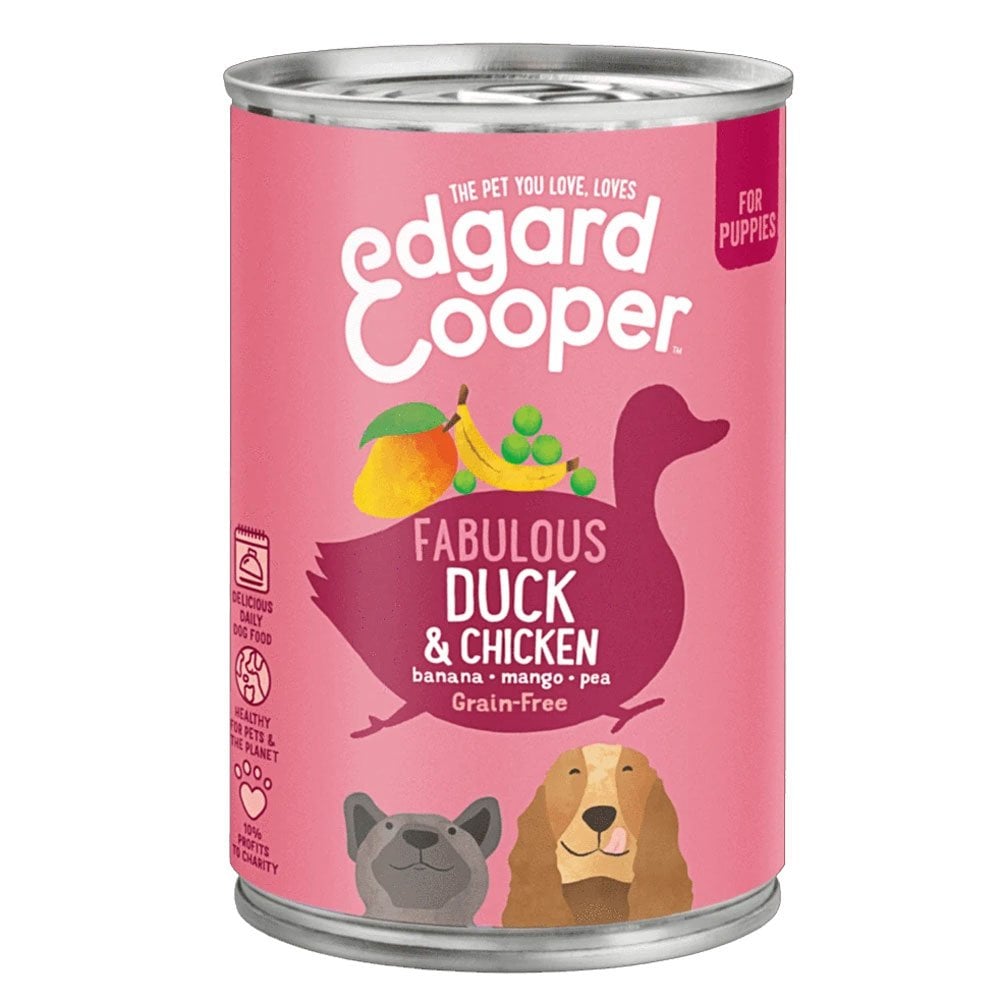 Edgard & Cooper Puppy Duck & Chicken with Banana & Pea for Dogs 400g