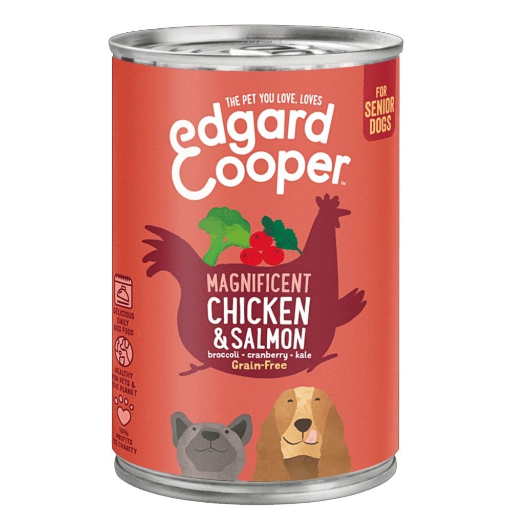 Edgard & Cooper Senior Chicken & Salmon with Broccoli, Cranberry & Kale for Dogs 400g