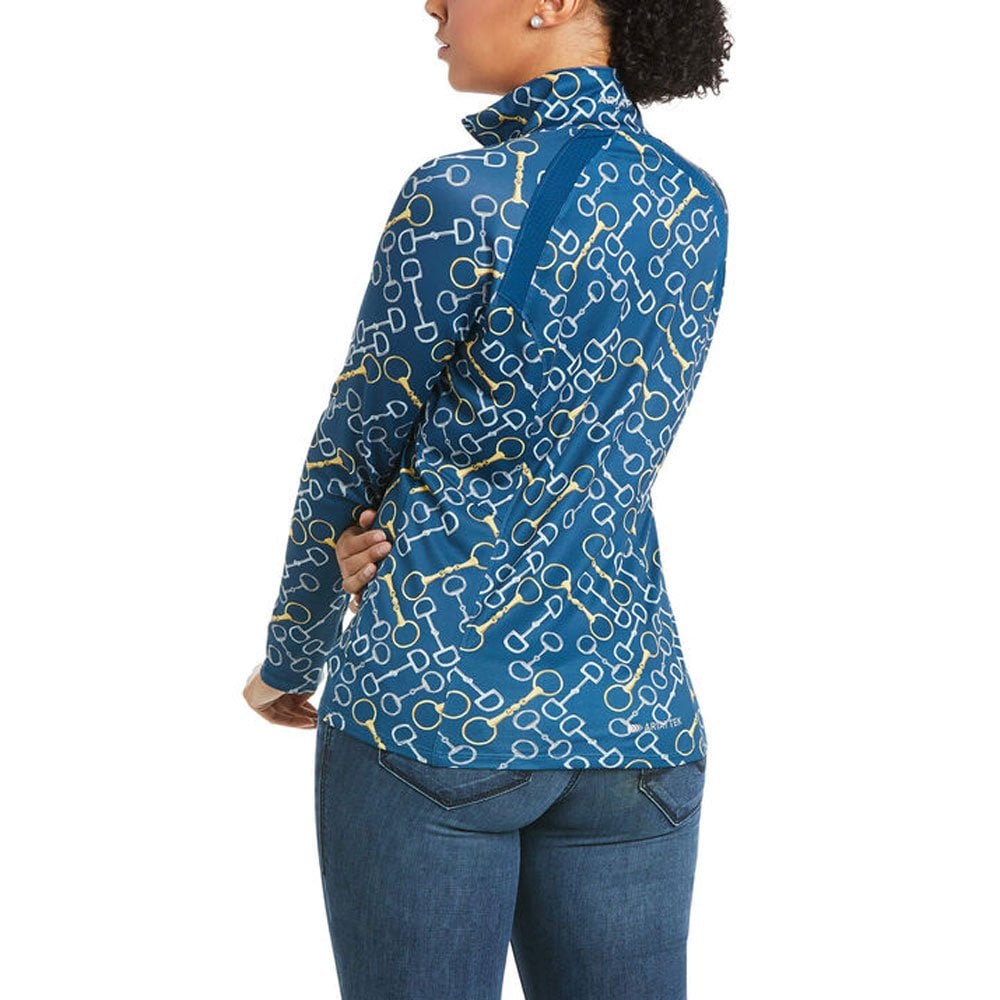 Ariat Ladies Sunstopper 1/4 Zip Top #Turquoise Print