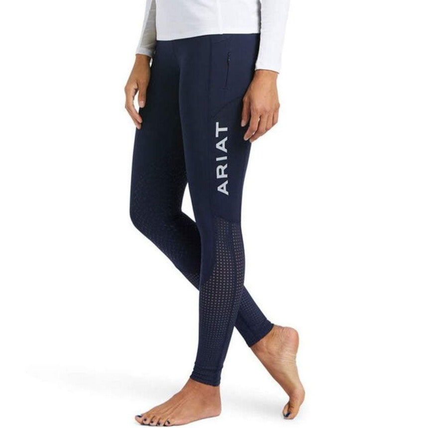 The Ariat Ladies Eos Full Seat Riding Tights in Navy#Navy