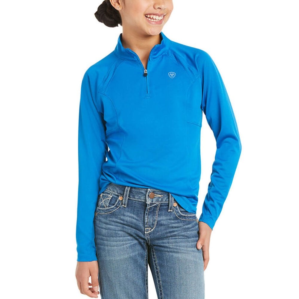 Ariat Girls Sunstopper 1/4 Zip Top#Blue