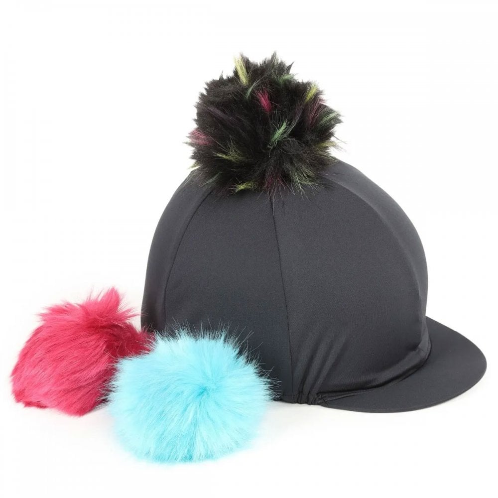 The Shires Fun Switch It Pom Pom Hat Cover in Black#Black