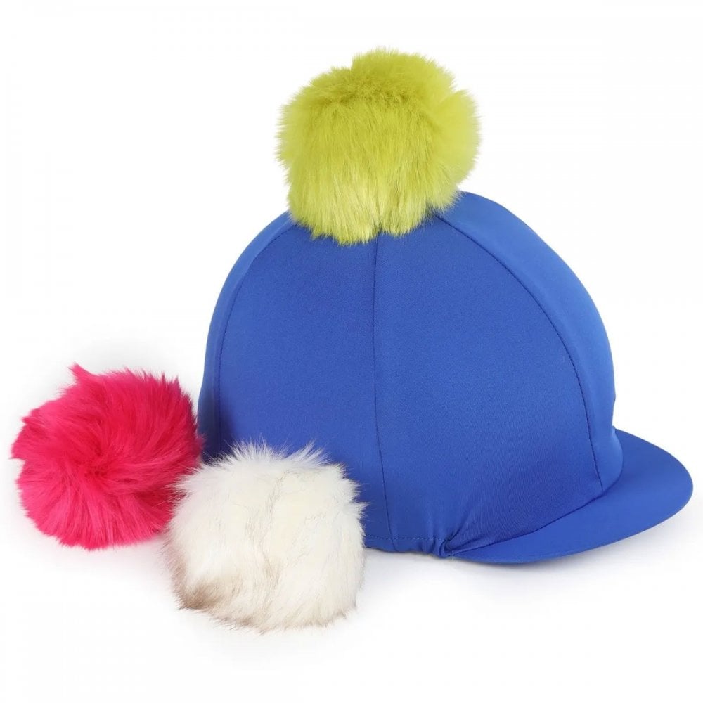 The Shires Fun Switch It Pom Pom Hat Cover in Royal Blue#Royal Blue