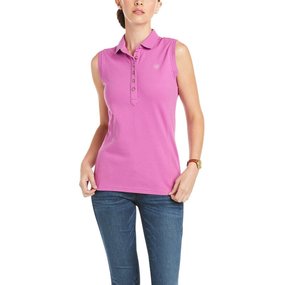 Ariat Ladies Prix 2.0 Sleeveless Polo in Purple#Purple