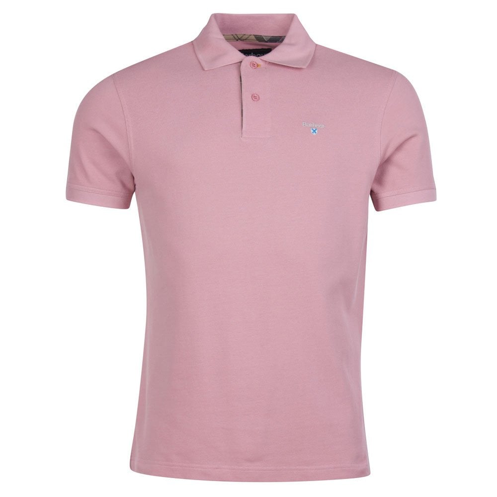 Barbour Mens Tartan Pique Polo in Pink#Pink