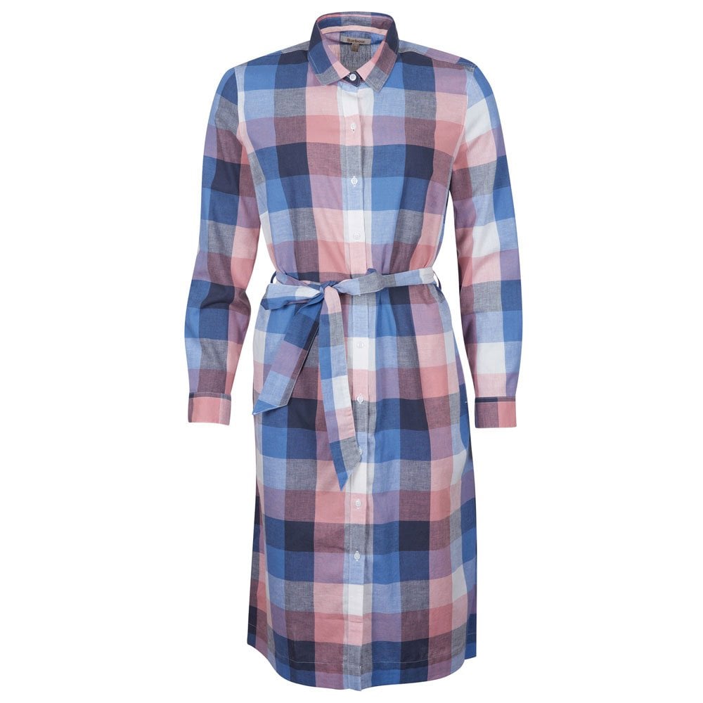 The Barbour Ladies Tern Check Dress in Pink Check#Pink Check