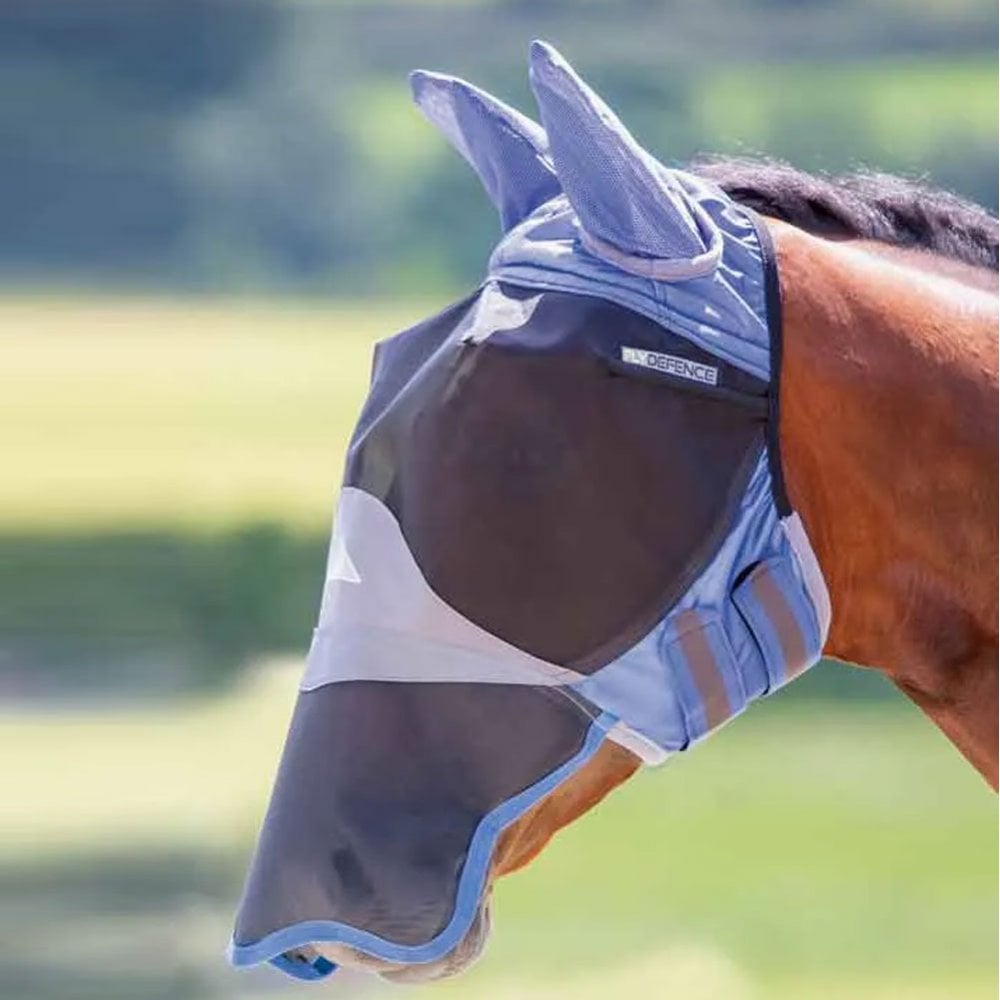 Shires Deluxe Fly Mask With Ears & Nose in Royal Blue#Royal Blue