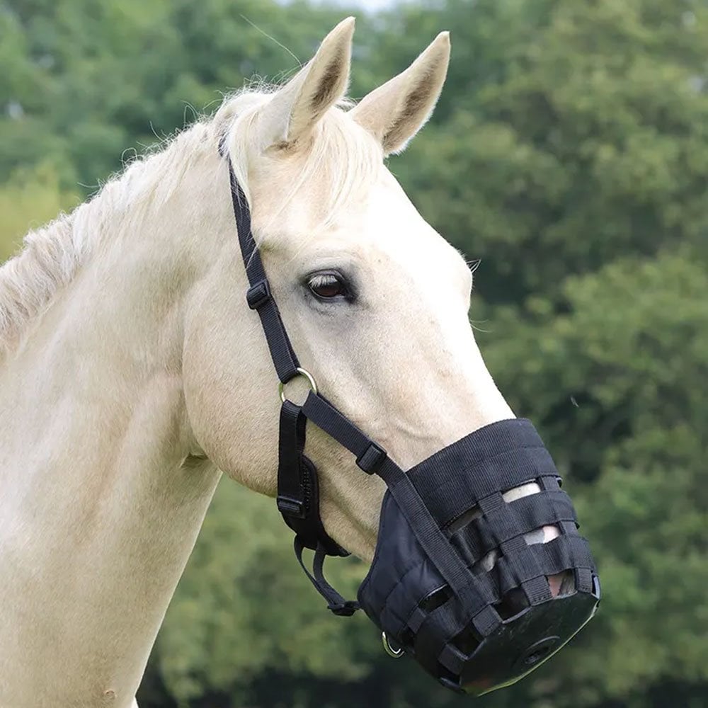 The Shires Comfort Grazing Muzzle in Black#Black