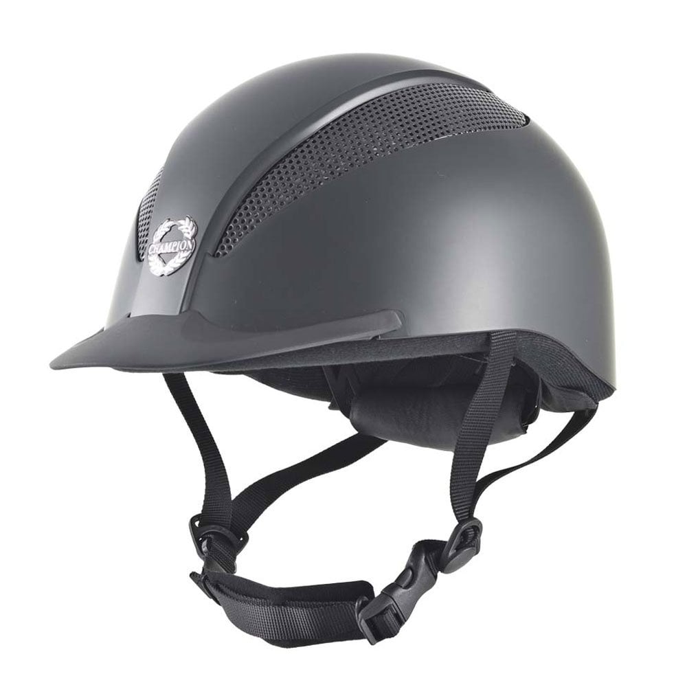 The Champion Adults Air Tek Deluxe Riding Hat in Black#Black