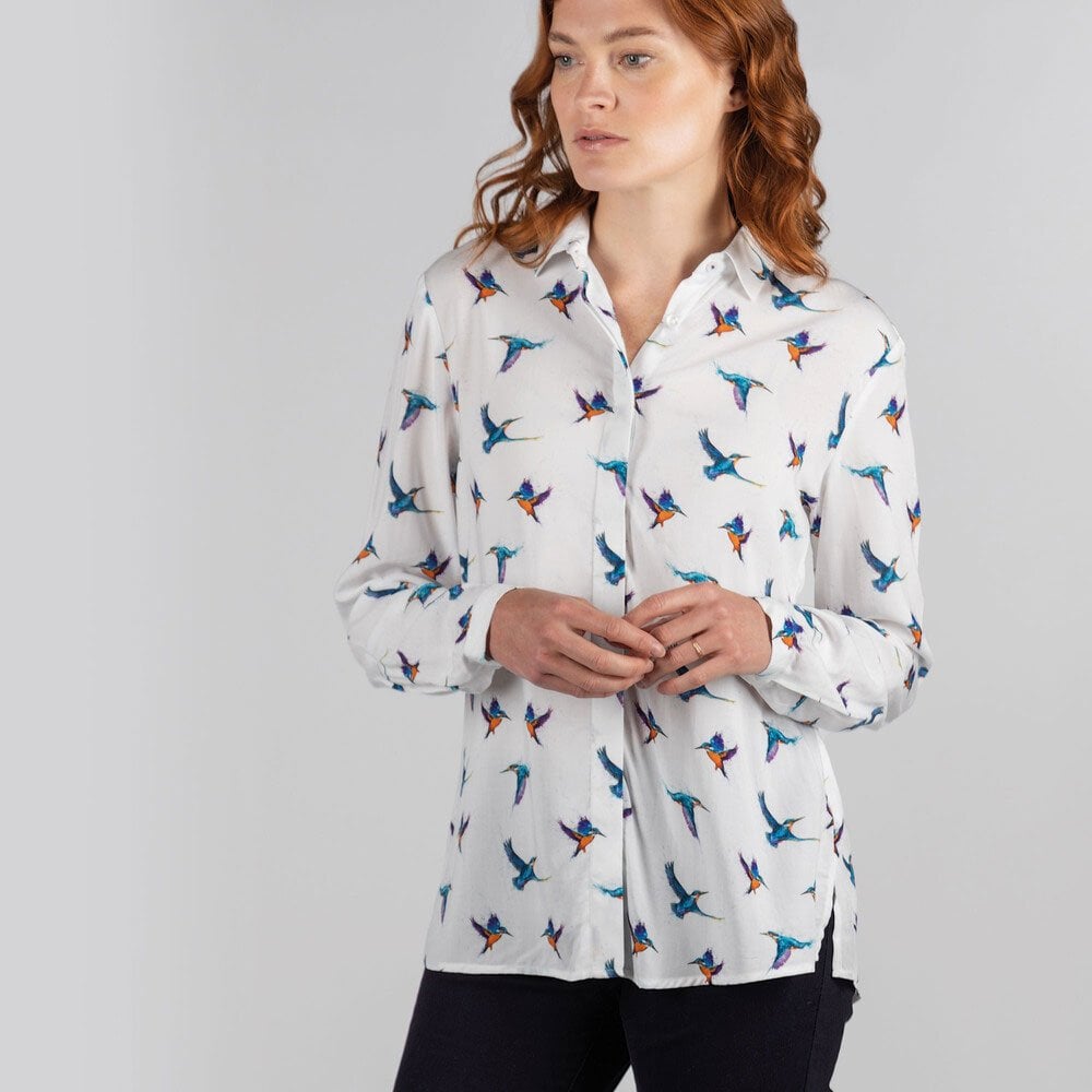 The Schoffel Ladies Clare Brownlow Shirt in Kingfisher Print#Kingfisher Print