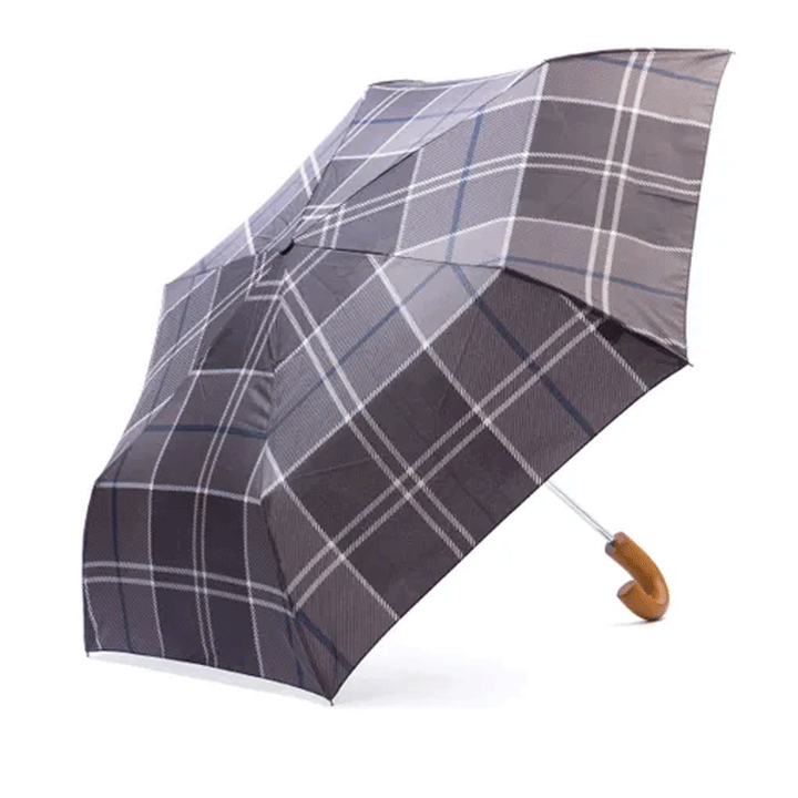 Barbour Tartan Mini Umbrella#Black