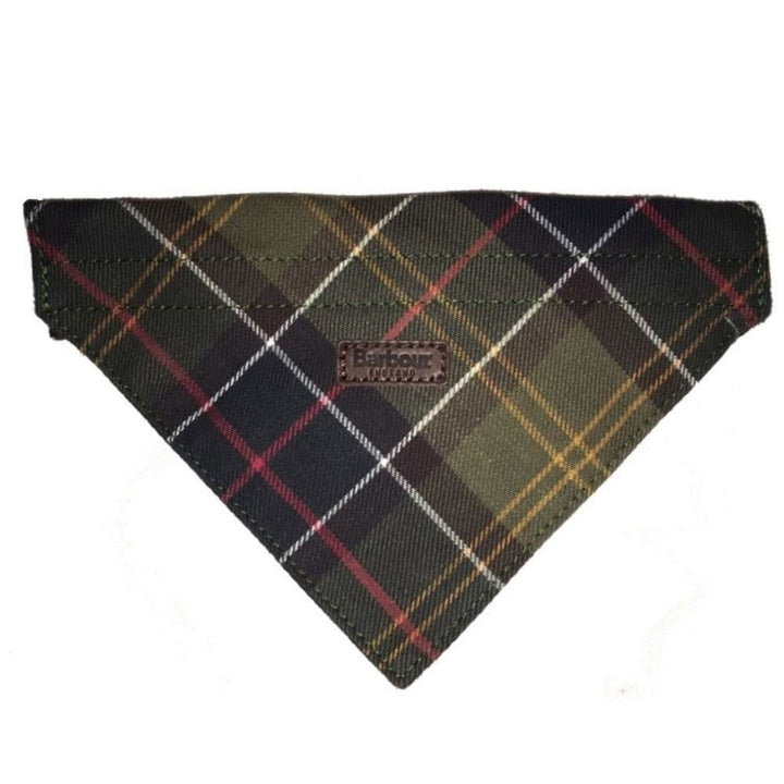 The Barbour Tartan Bandana for Dogs in Green Check#Green Check