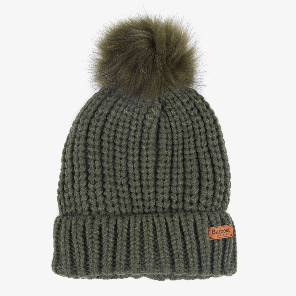 The Barbour Ladies Saltburn Beanie in Olive#Olive