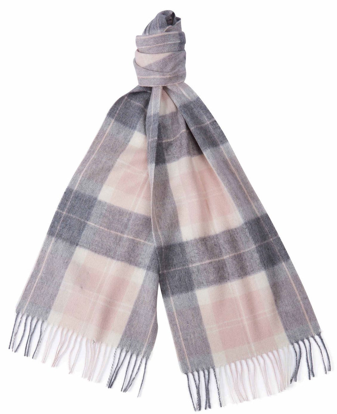 Barbour Ladies Tartan Scarf in Light Pink#Light Pink