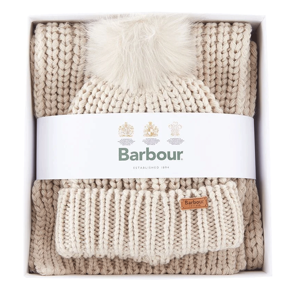 Ladies barbour hat online and scarf set