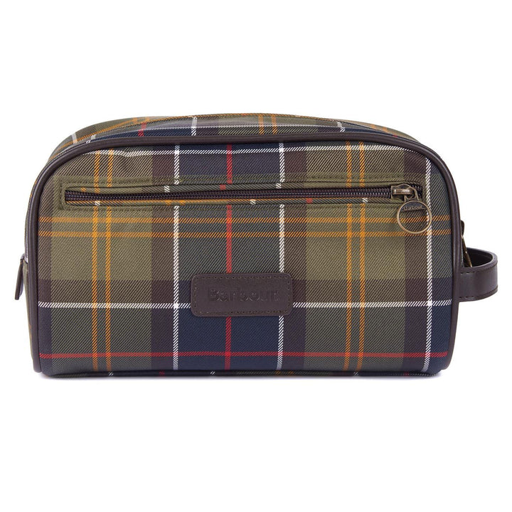 The Barbour Mens Tartan Washbag in Multi-Print#Multi-Print