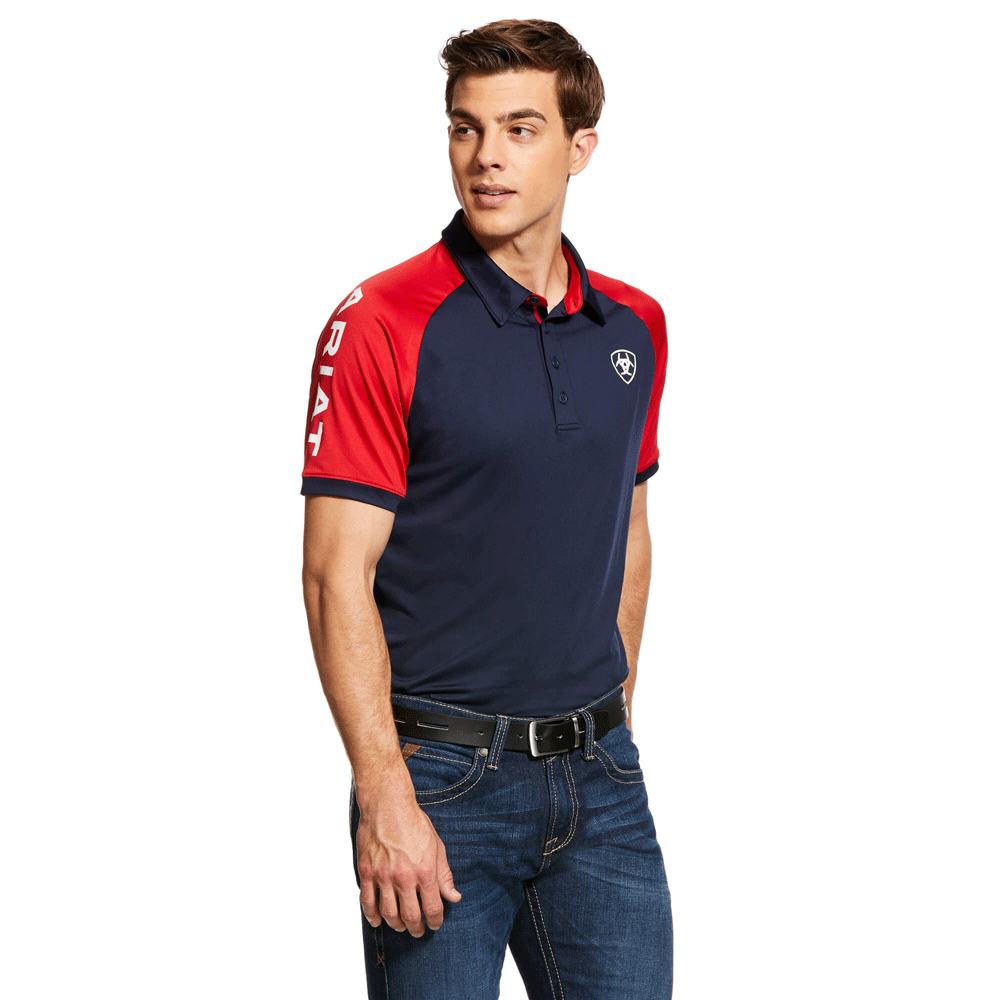 The Ariat Mens Team 3.0 Polo in Navy#Navy
