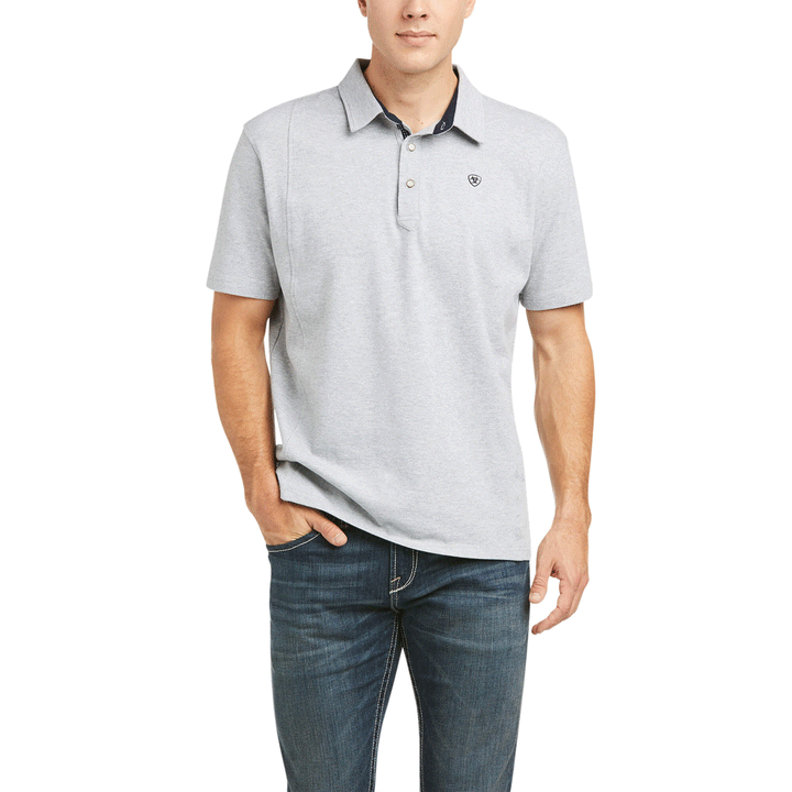 The Ariat Mens Medal Polo in Grey#Grey
