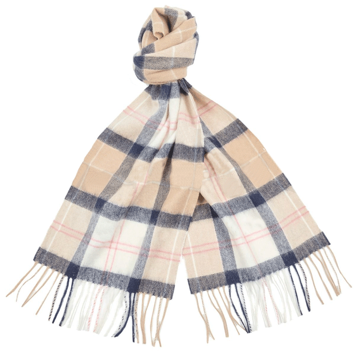 Barbour Ladies Tartan Scarf in Baby Pink#Baby Pink