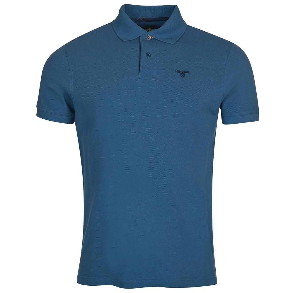 Barbour Mens Tartan Pique Polo in Navy#Navy