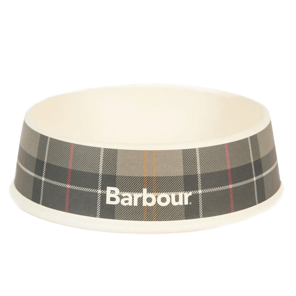 The Barbour Tartan Dog Bowl in Green Check#Green Check