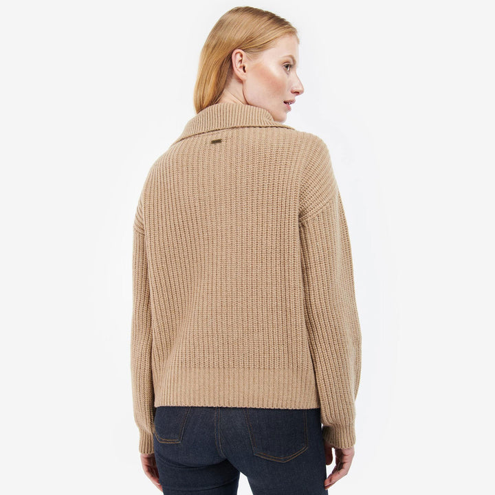 Barbour Ladies Stavia Zip Neck Chunky Knit Sweater
