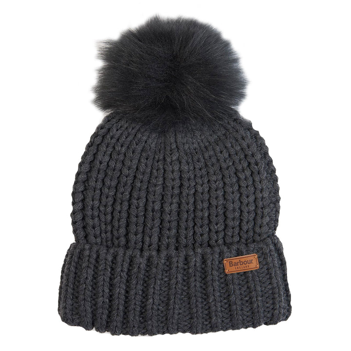 The Barbour Ladies Saltburn Beanie in Dark Grey#Dark Grey