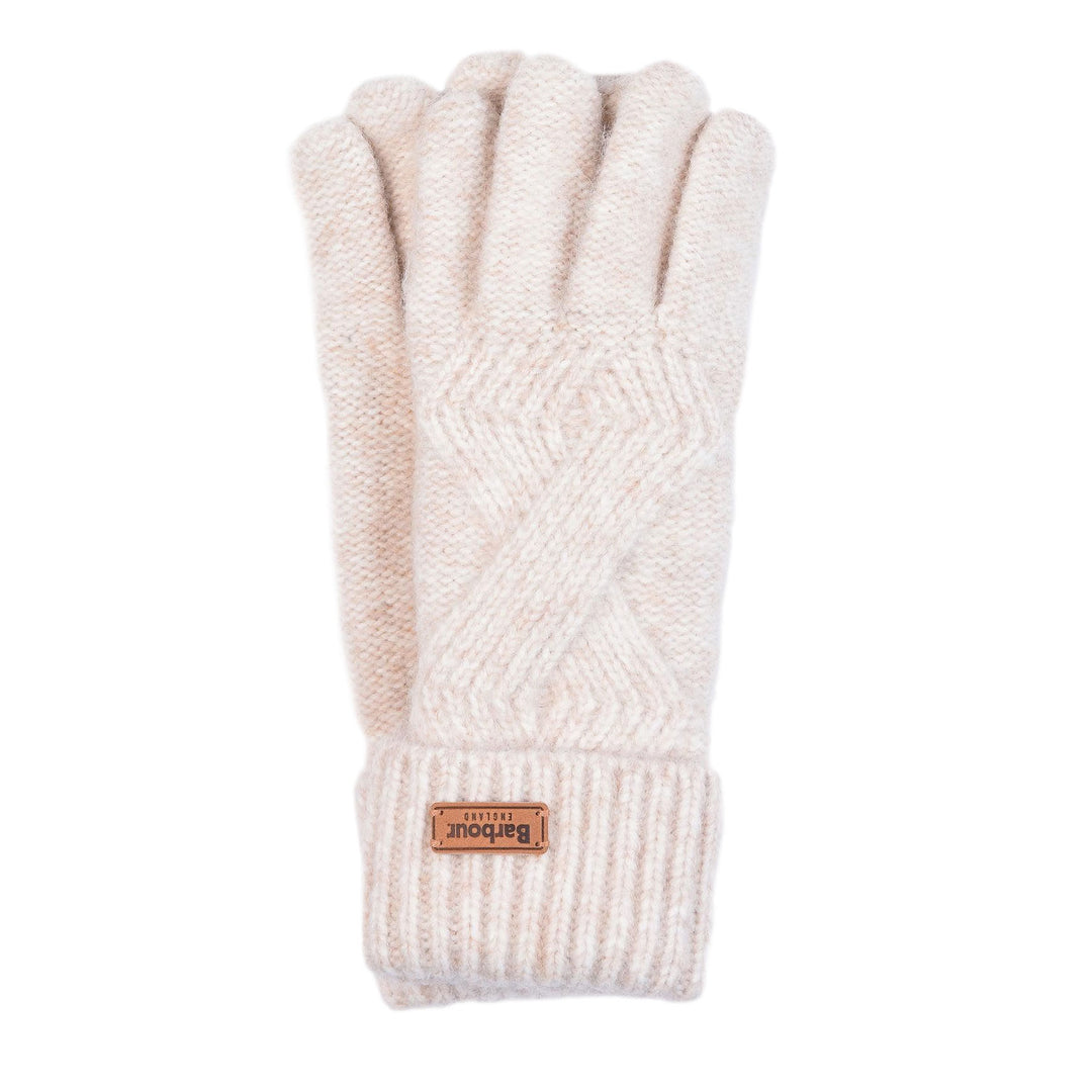 The Barbour Ladies Montrose Knitted Gloves in Beige#Beige