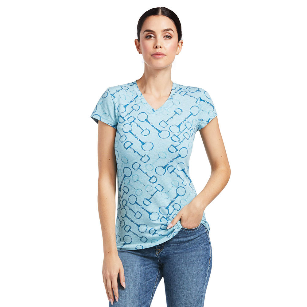 Ariat Ladies Snaffle Short Sleeve T-Shirt in Baby Blue#Baby Blue