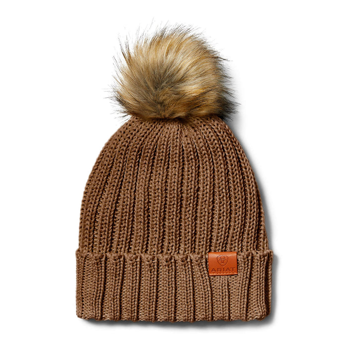 The Ariat Ladies Cotswold Beanie in Light Brown#Light Brown