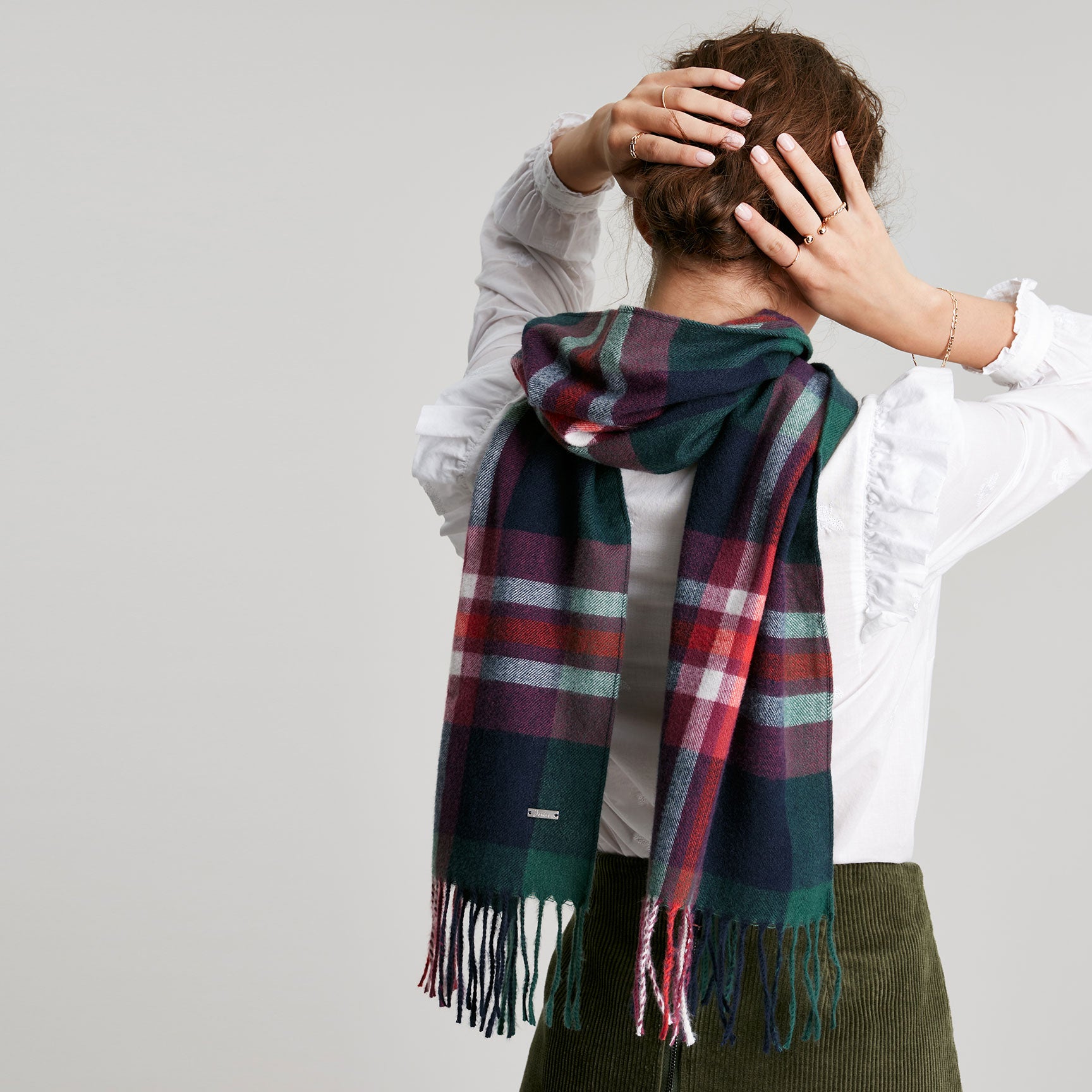 Womens checked outlet scarf