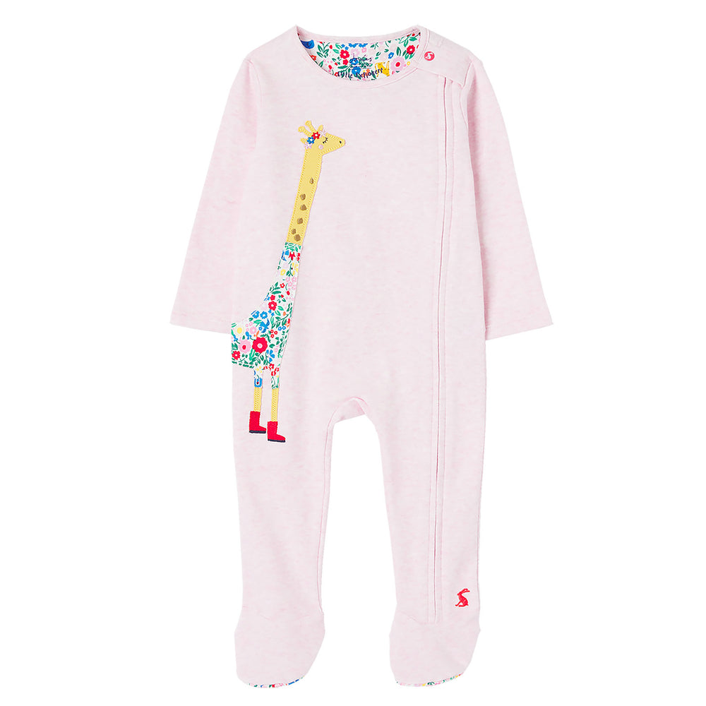 The Joules Baby Zippy Artwork Cotton Babygrow in Pink Print#Pink Print