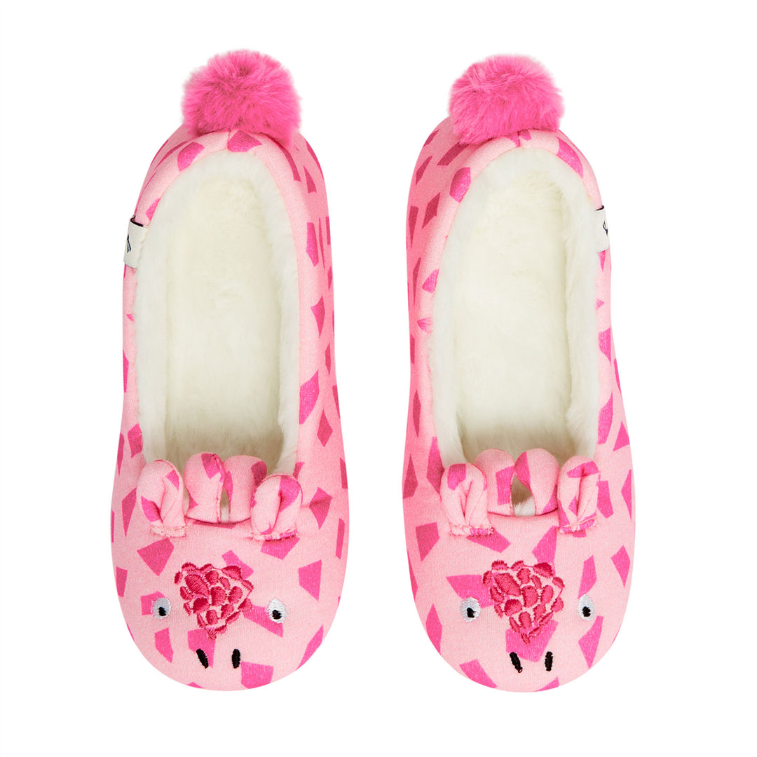 The Joules Girls Junior Dreama Character Slippers in Pink Print#Pink Print